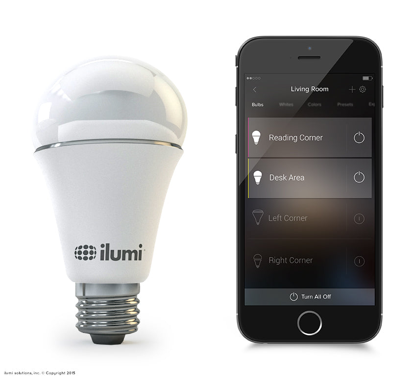stang der tøj A19 Color LED Smart Light Bulb with Bluetooth Mesh | ilumi